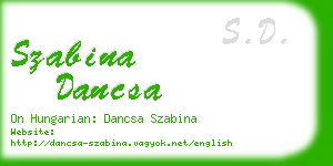 szabina dancsa business card